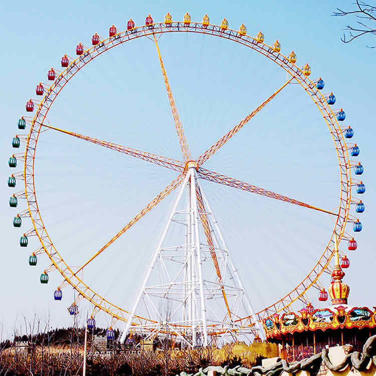Wholesale Thrilling Fairground Ferris Wheel White Color With Double Side RGB Lights from china suppliers