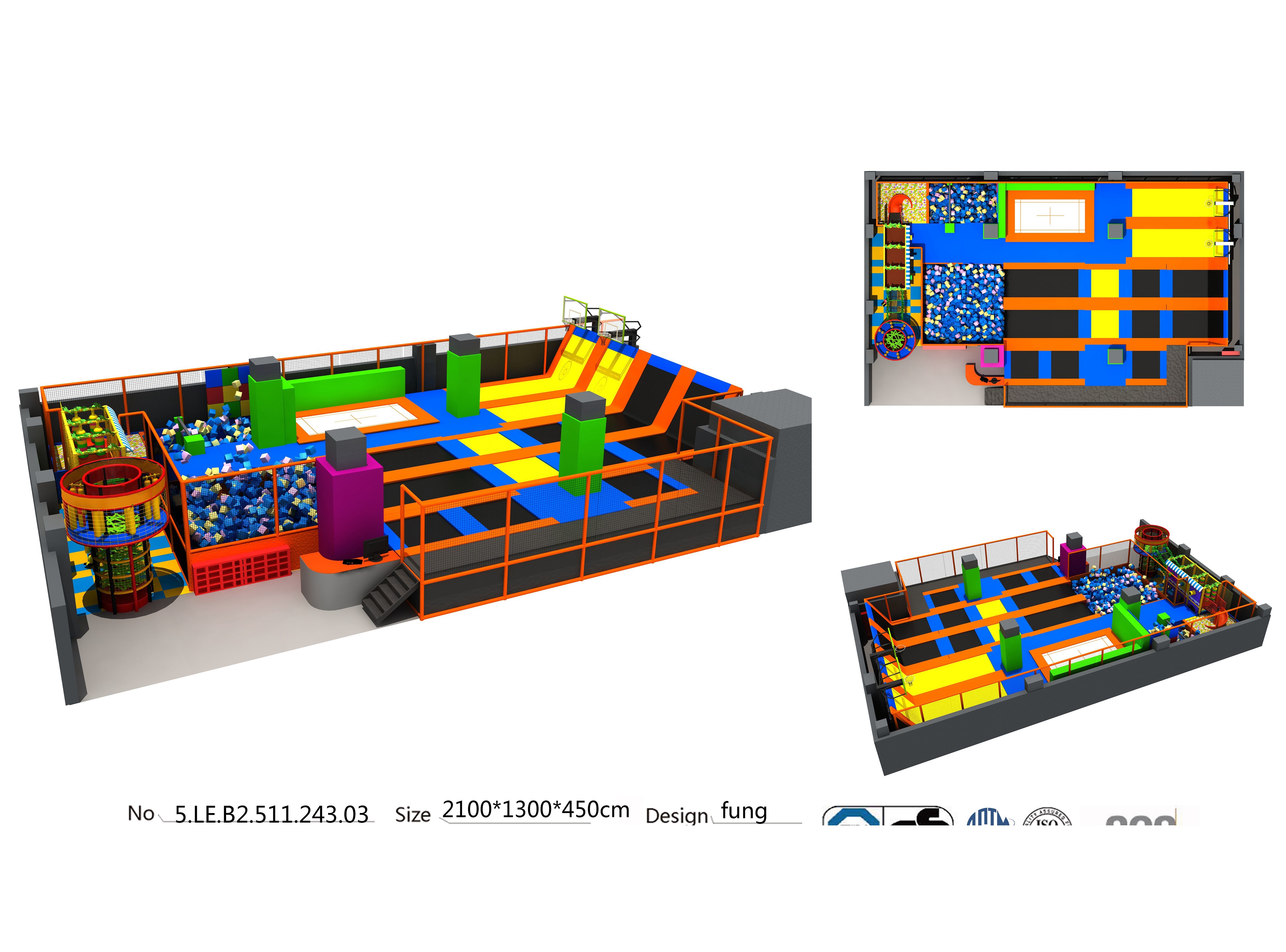 Wholesale Top Quality and Multi-function TUV Standard Children Trampoline Park with Foam Pit from china suppliers