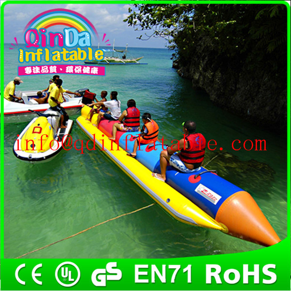 Wholesale QinDa Customized Inflatable Banana Boat / Inflatable water game from china suppliers