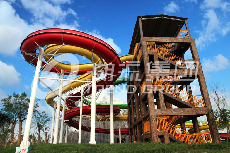 Quality Funny Strong Visual Big Water Slides For Big Outdoor Resort Spiral Water Park for sale