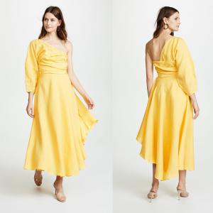 Wholesale Fashion Asymmetrical Clothing One Shoulder With Long Sleeve Woman  Maxi Dress Summer from china suppliers