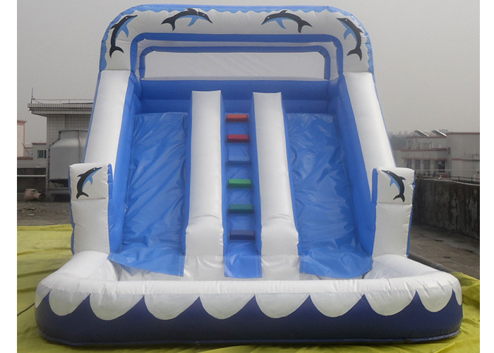 Three lines Inflatable Water Slide With Pool For Kids / Adults Inflatable Slide Park