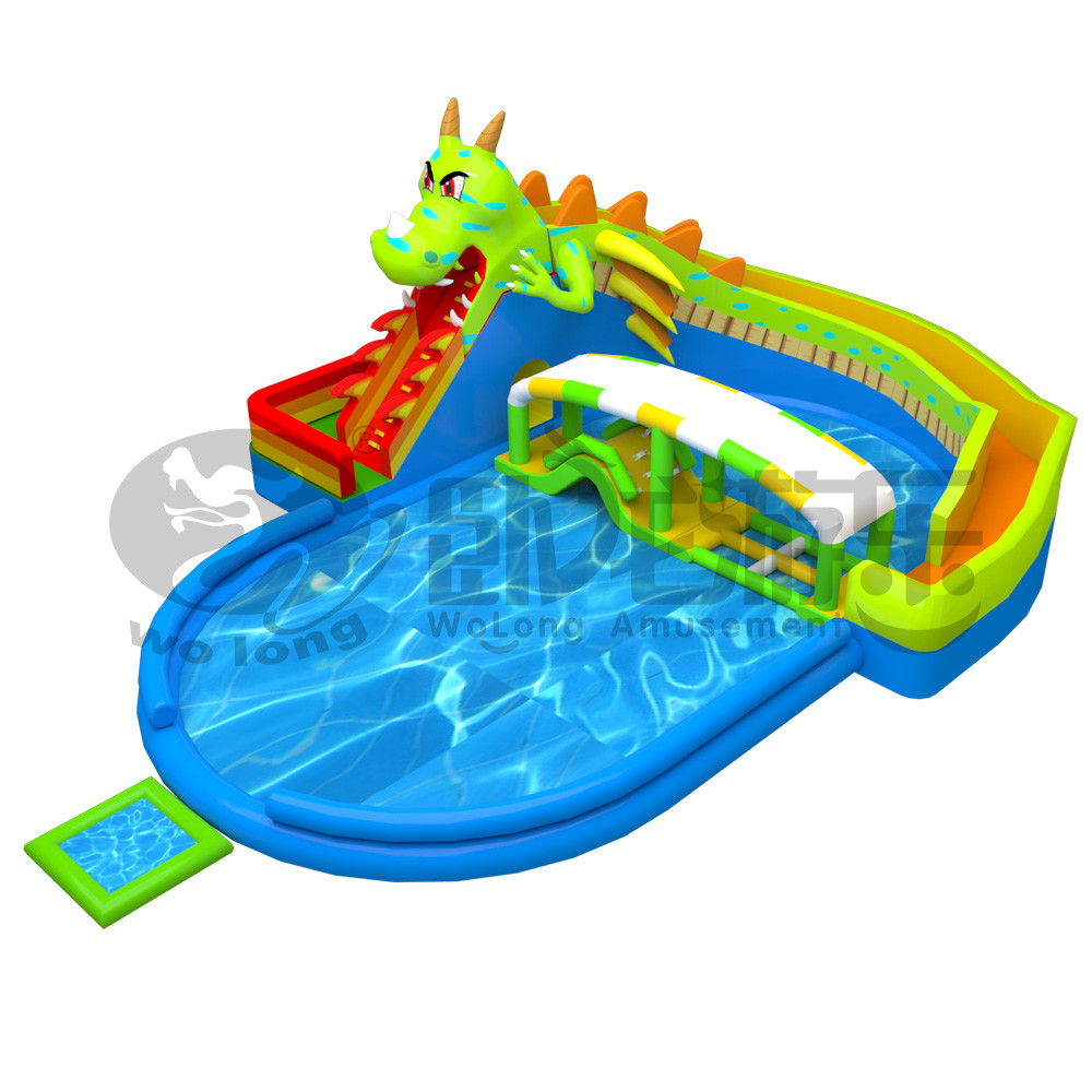 Quality Large pool inflatables water pool inflatable swimming with inflatable slide for sale