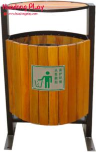 Wholesale Rose Wood Commercial Grade Home Outdoor Trash Can With One Barrel Body High Lid from china suppliers