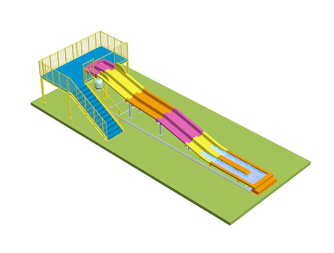 Kids' rainbow slide slide ,Water Slides For Aqua Park Fiberglass Material