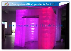 Wholesale Pink Portable Inflatable Photo Booth Enclosure LED lighting 16 Colors from china suppliers