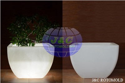 Wholesale Roto Molded LLDPE Plastic LED Square Planters , Rotational Moulding Manufacturers from china suppliers