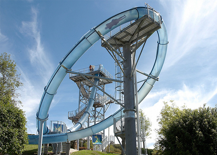 Wholesale Commercial Water Park Slide Customized Fiberglass Material Steel Structure from china suppliers