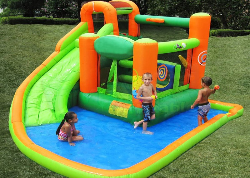 Buy cheap 0.55mm Tarpaulin Plato Pool Slide Inflatable Water Parks from wholesalers