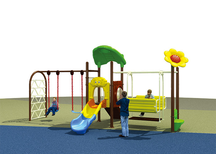 Quality Flower Roof Small Swing Sets , Adjustable Single Swing And Slide Set for sale