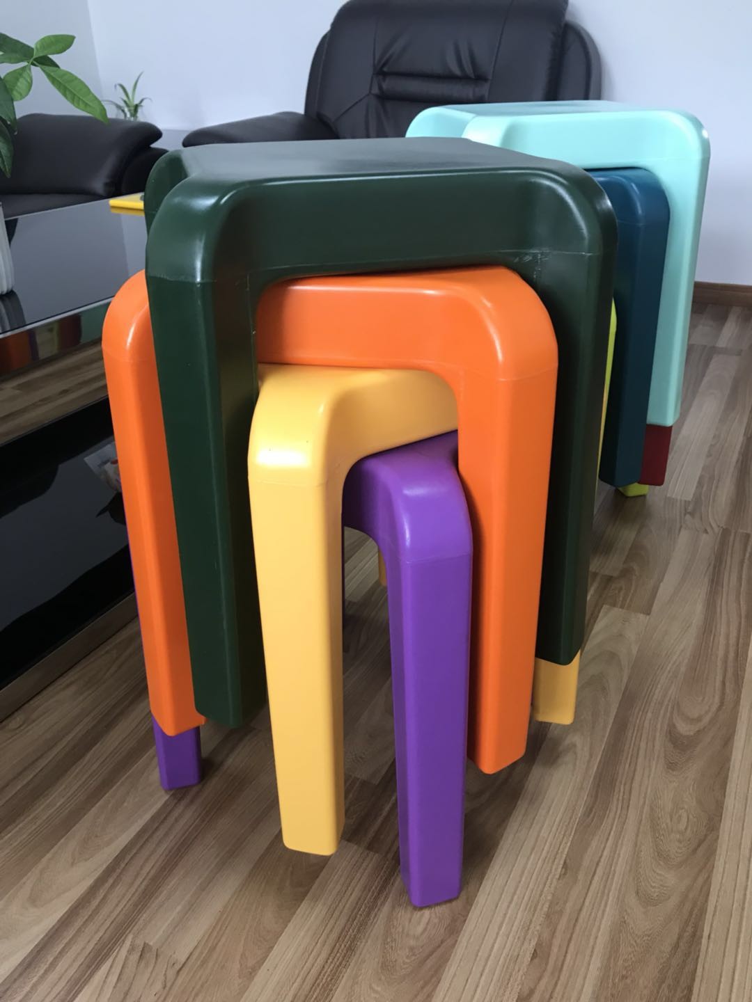 Wholesale strong and stable four legs colorful rotomolded plasric stool which can be nested from china suppliers
