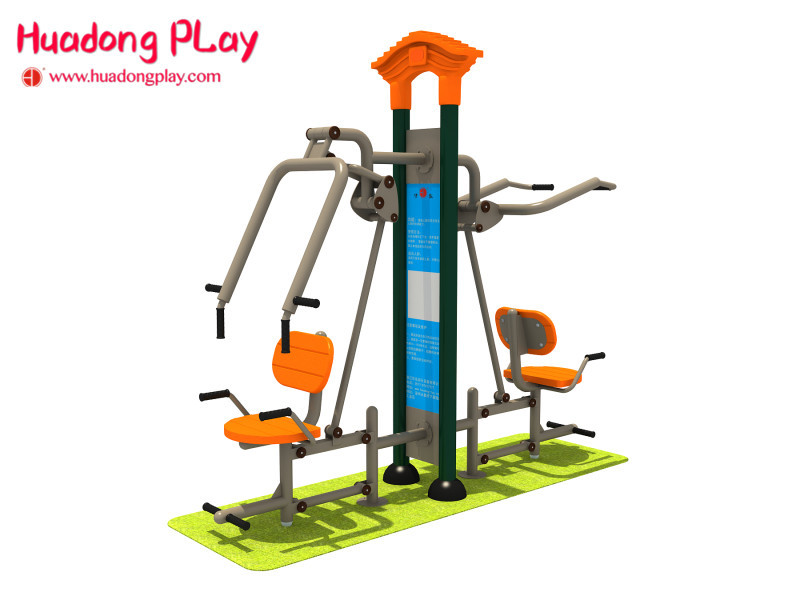 Wholesale Custom Easy Outdoor Fitness Equipment , Two Seat Arm Push Backyard Fitness Equipment from china suppliers
