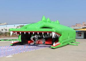 Wholesale 13x6m Big Crocodile Adults Inflatable Obstacle Course With Top Tent Covered For Outdoor Color Run from china suppliers