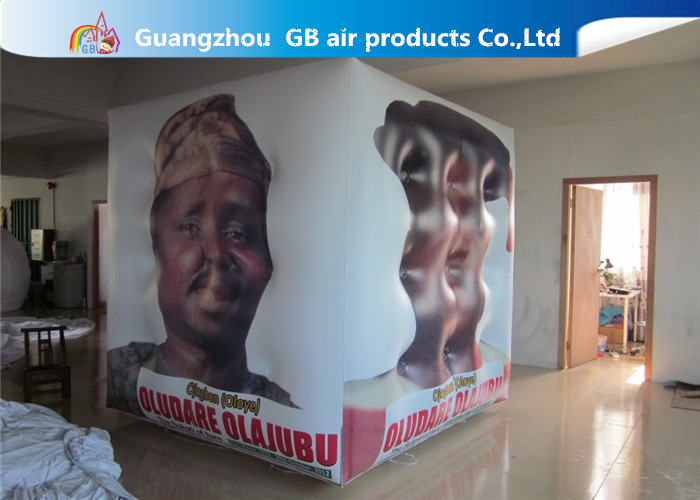 Wholesale Fireproof White Cube Inflatable Helium Balloons PVC Material Full Digital Printing from china suppliers