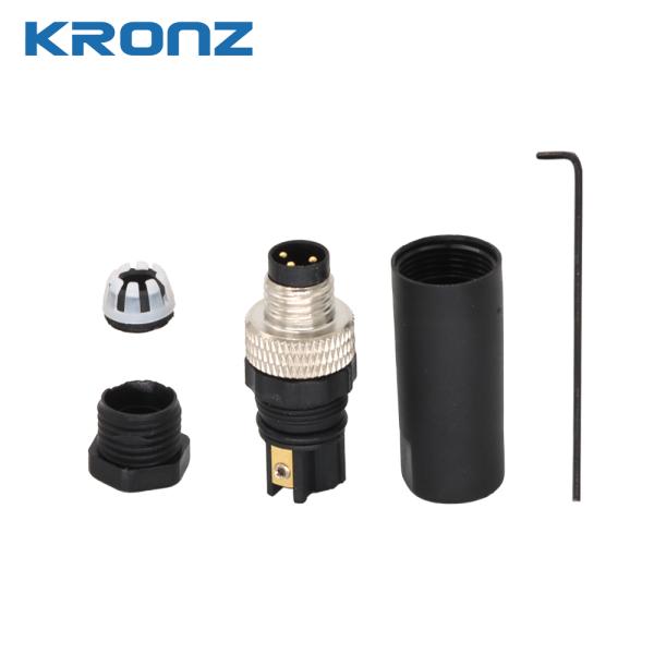 M8 Connector IEC 61076-2-104 Field-wireable Assembly 3-pin A-code Straight IP67 Male