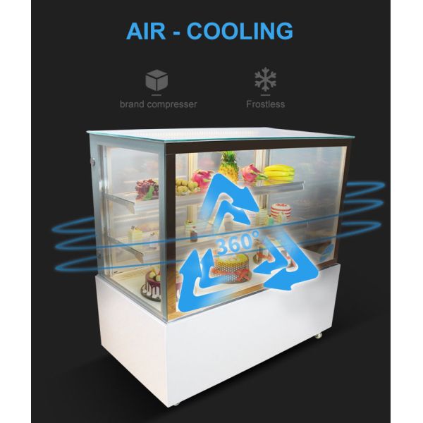 Multi Layer Transparent Glass Cake Shop Uses Storage Display Cake Display Freezer