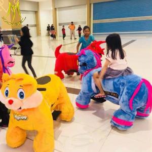 China Hansel plush animal ride walking dinosaur costume kids games toy on wheels on sale