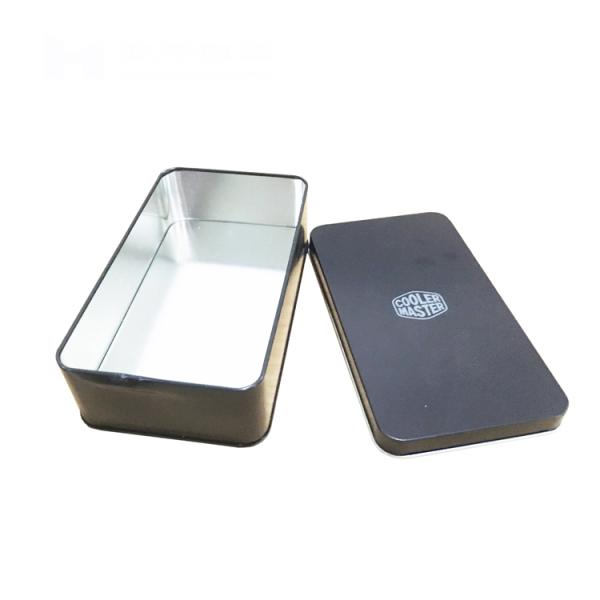 Food Grade Rectangular Hinged Tin Containers Metal Tin Box Packaging China Supplier