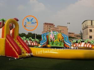 China Outdoor Inflatable Water Park With Slide Giant Dinosaurs Amazing Water Park on sale