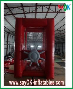 China Amusement Park Red Gaint Inflatable Money Booth Cash Machine Catch Money on sale