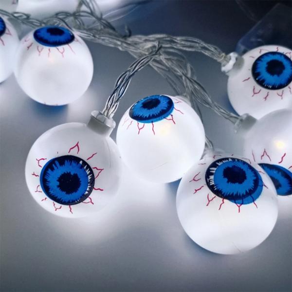Eyeball String Light Batterey Charged Muticolor Eye Night Light Hanging Wall Decor Festoon Decoration LED Halloween Lights