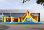 Competive Bounce House Obstacle Course Jumpers Run Beach 17.5m For Adult