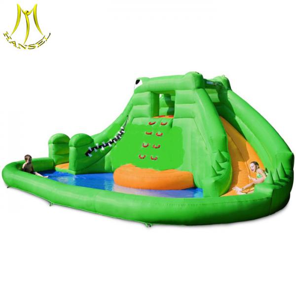 Quality Hansel outdoor games water slide giant inflatable with pool for amusement park for sale