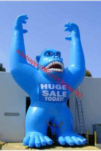 China Blue colour pvc tarpaulin inflatable gorilla on sale