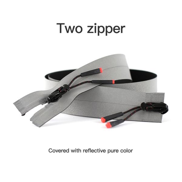 60cm Long Chain Zipper Open End Atuo Lock Customized with Logo Zip Binder for Down Jacket Reflective Zipper