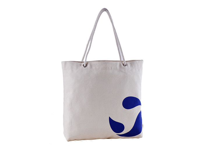OEM Canvas Tote Shopper Bag Cotton Material With Zipper For Shopping