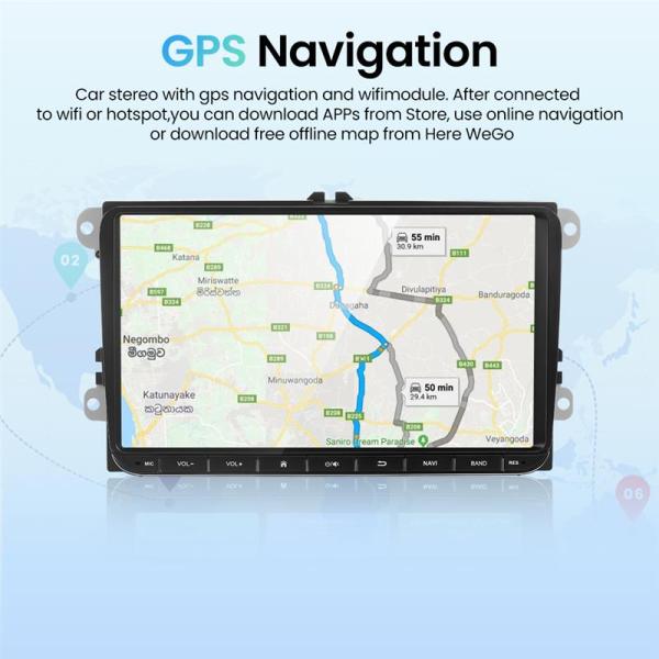 Support Android Auto 9 inch Touch Screen Car Stereo DVD Player for VW Passat B6/Polo
