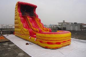 Wholesale Custom Fire Ice Color Inflatable Water Slide With Pool For Kids / Rental Business from china suppliers