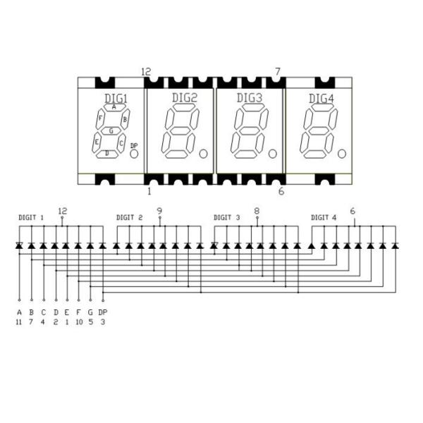OEM 0.2 Inch SMD LED 4 Digit Seven Segment Display