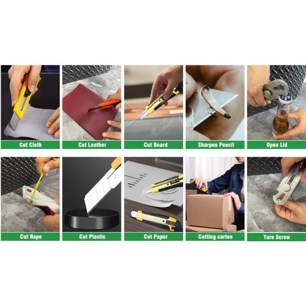 Quick Adjustable Auto Retractable Cutter ABS And TPR Handle Self Loading Utility Knife