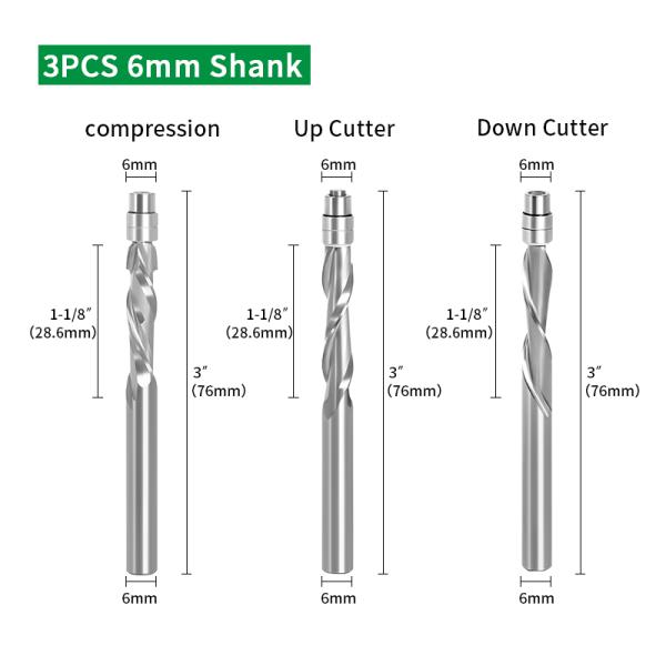 Carbide Wood Router Bit Customized Inch Up Cut Flush Trim Router Bit 65HRC