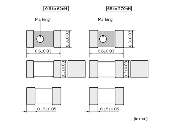 LQP03TN2N7B02D 2.7nH High-Frequency Inductor in 0201 Size Featuring High SRF (>8GHz) Tight Tolerance ±0.1nH High-Q Low DCR Ceramic Construction AEC