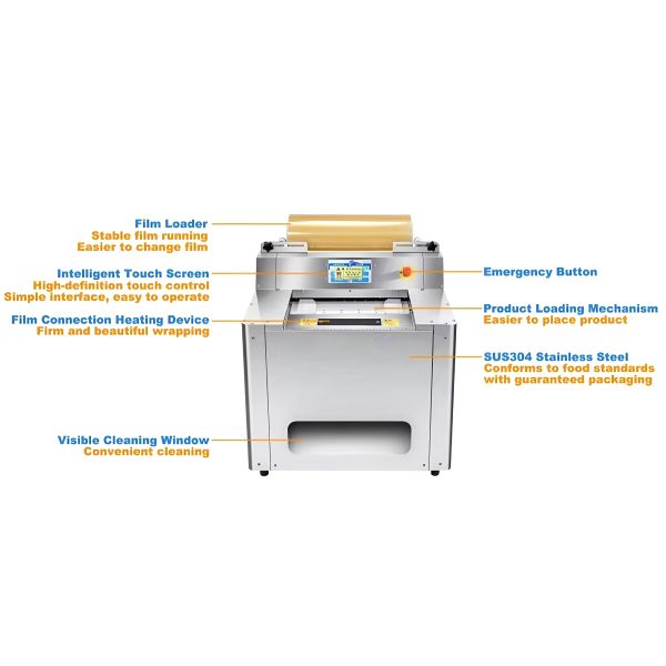 HIPAC Automatic Cling Film Packaging Machine and Strapping Machine for Commercial Fruit Stores and Vegetables Stainless Steel