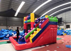China Outdoor Inflatable Bounce House Combo , Triple Play Moonwalk Double Slide Combo on sale