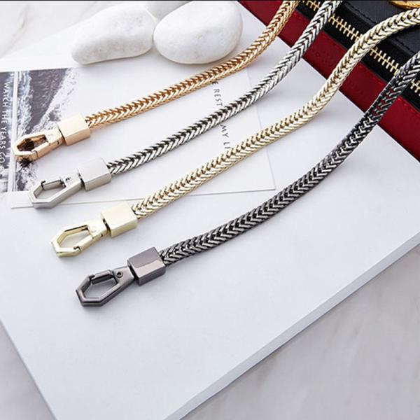 detachable strap Bag chain strap flat chain non-fading metal shoulder strap slung chain