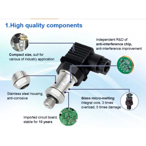 Shelok 4 - 20mA Silicone Air Water Gas Oil Pressure Sensor Pressure Transducer Pressure Transmitter