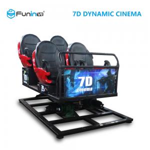 China Multi Theme 7D Cinema Equipment Black Red Color For 6 Adults / Kids Custom Design on sale