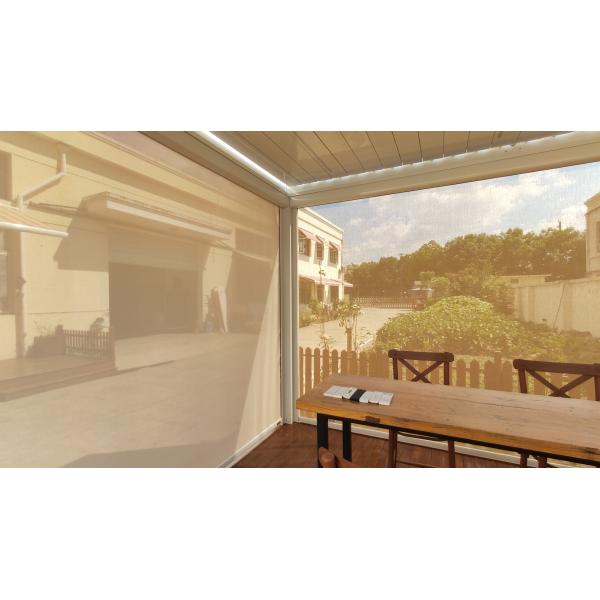 OEM Aluminium Alloy Motorized Ziptrak Blinds For Pergola Canopy