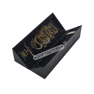 Dragon Engraved Wine Packaging Box With Velvet Flocking Insert