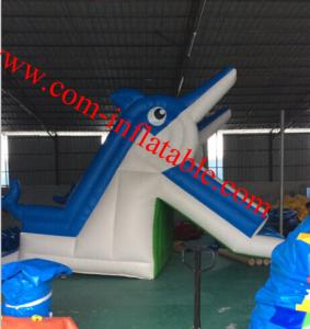 Wholesale large inflatable dolphins water slide pool inflatable water slide for kids and adults from china suppliers