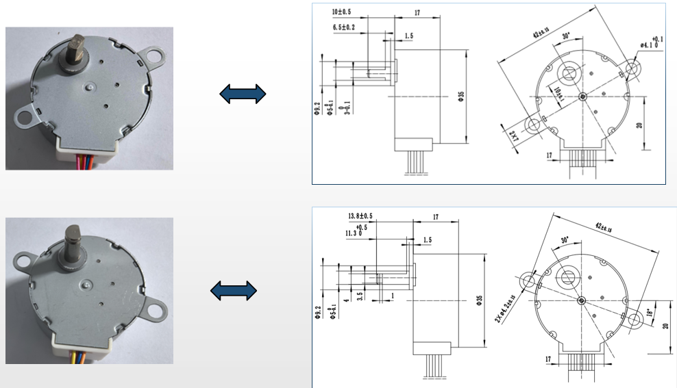 High Precision 35BYJ46 Geared Stepper Motor with Compact Design for Robotics Applications