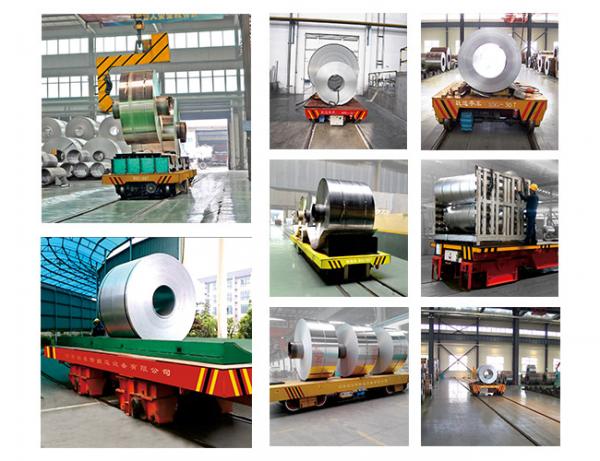 rail motorized transfer cart for rolling plant galvanized steel coil transport trolley
