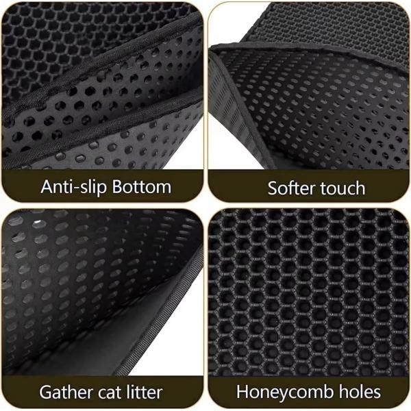 Washable Pet Accessories Double Layer Cat Litter Trapping Mat Waterproof