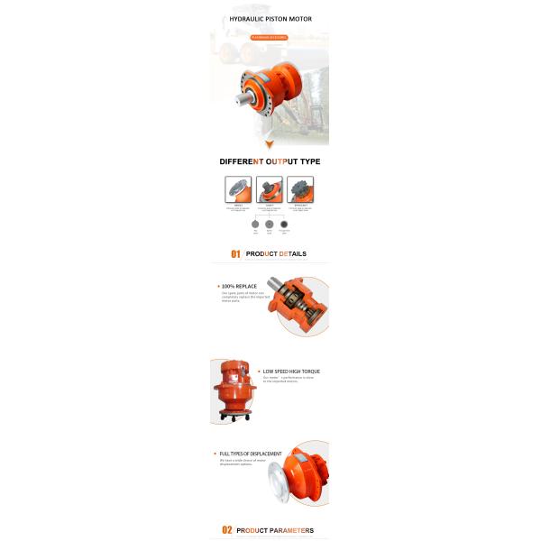 Construction Machinery Slow Speed Hydraulic Motors Disc Distribution Flow For Poclain MS08