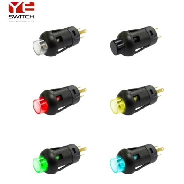 8mm Green Illuminated Push Button Round Spst Momentary Switch 500VAC