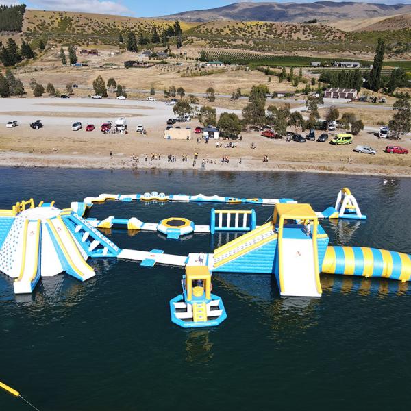 Quality EN ISO25649 0.9mm PVC Floating Inflatable Water Park Games for sale